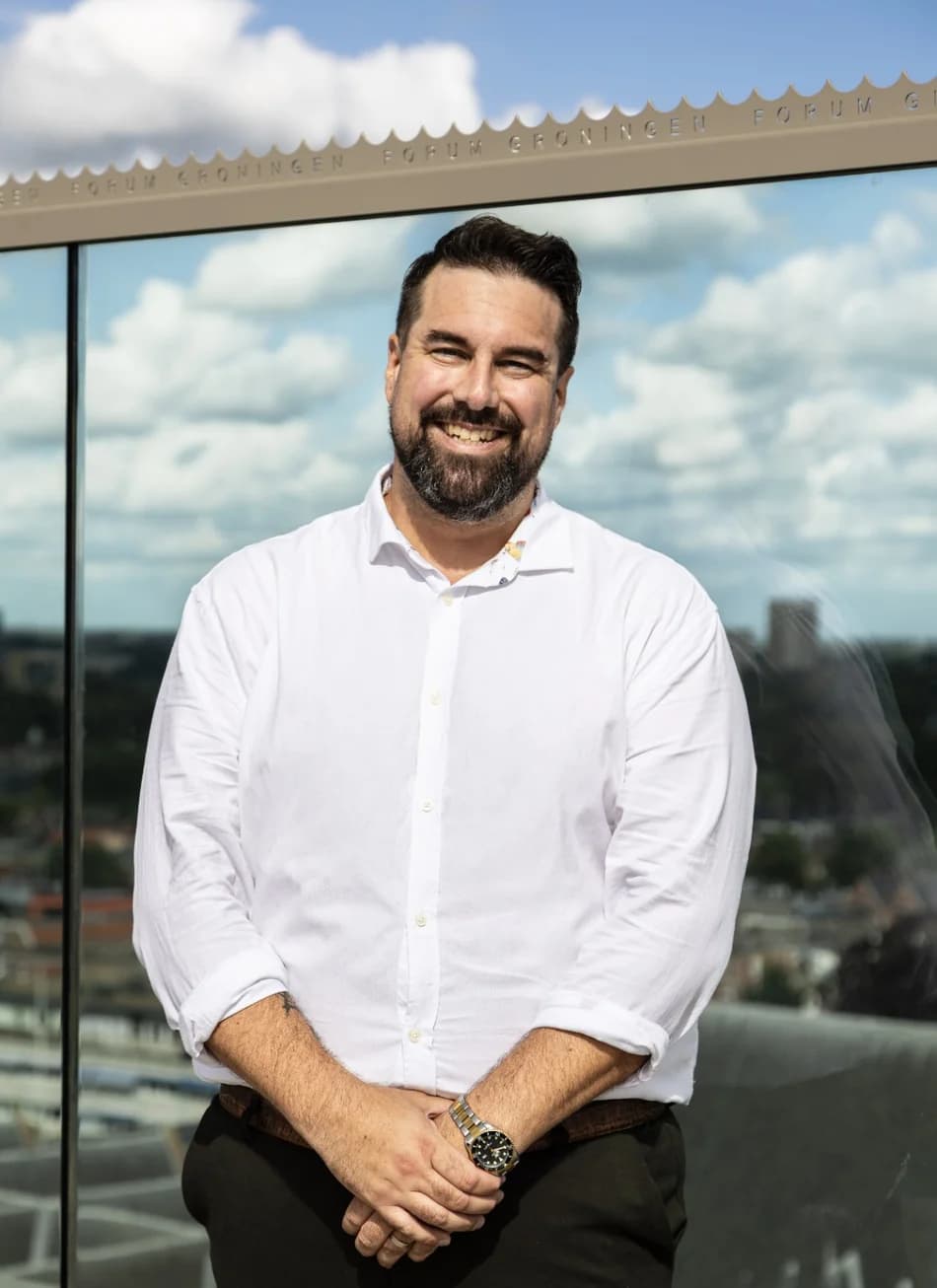 Portret van Martijn Jonkman op het Forum in Groningen