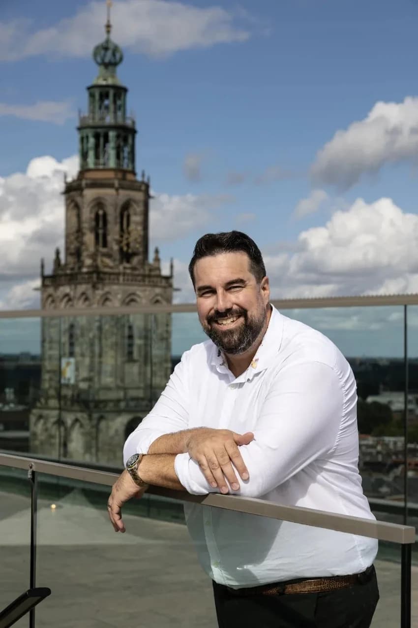Portret van Martijn Jonkman op het Forum in Groningen